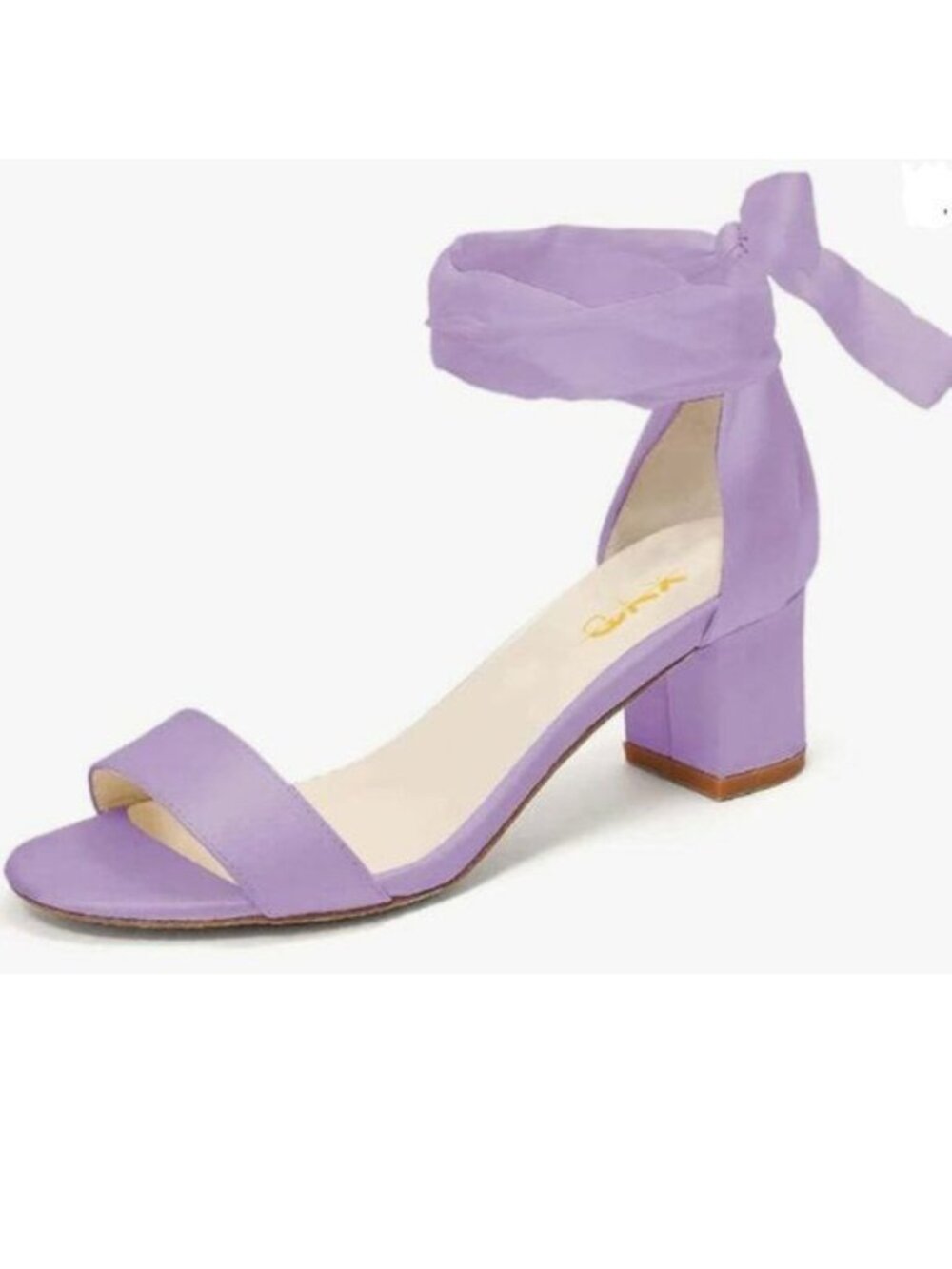 XYD Women Girls Open Toe Strappy Low Block Heel Sandal Pumps Ribbon Ankle Pueple